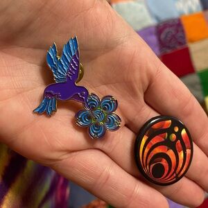Blue & Purple Bassnectar Hummingbird Enamel Pin